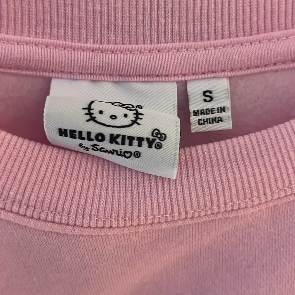 Helly Kitty Pink Crew Neck Sweatshirt with Terry cloth embroidery Small - Picture 5 of 5